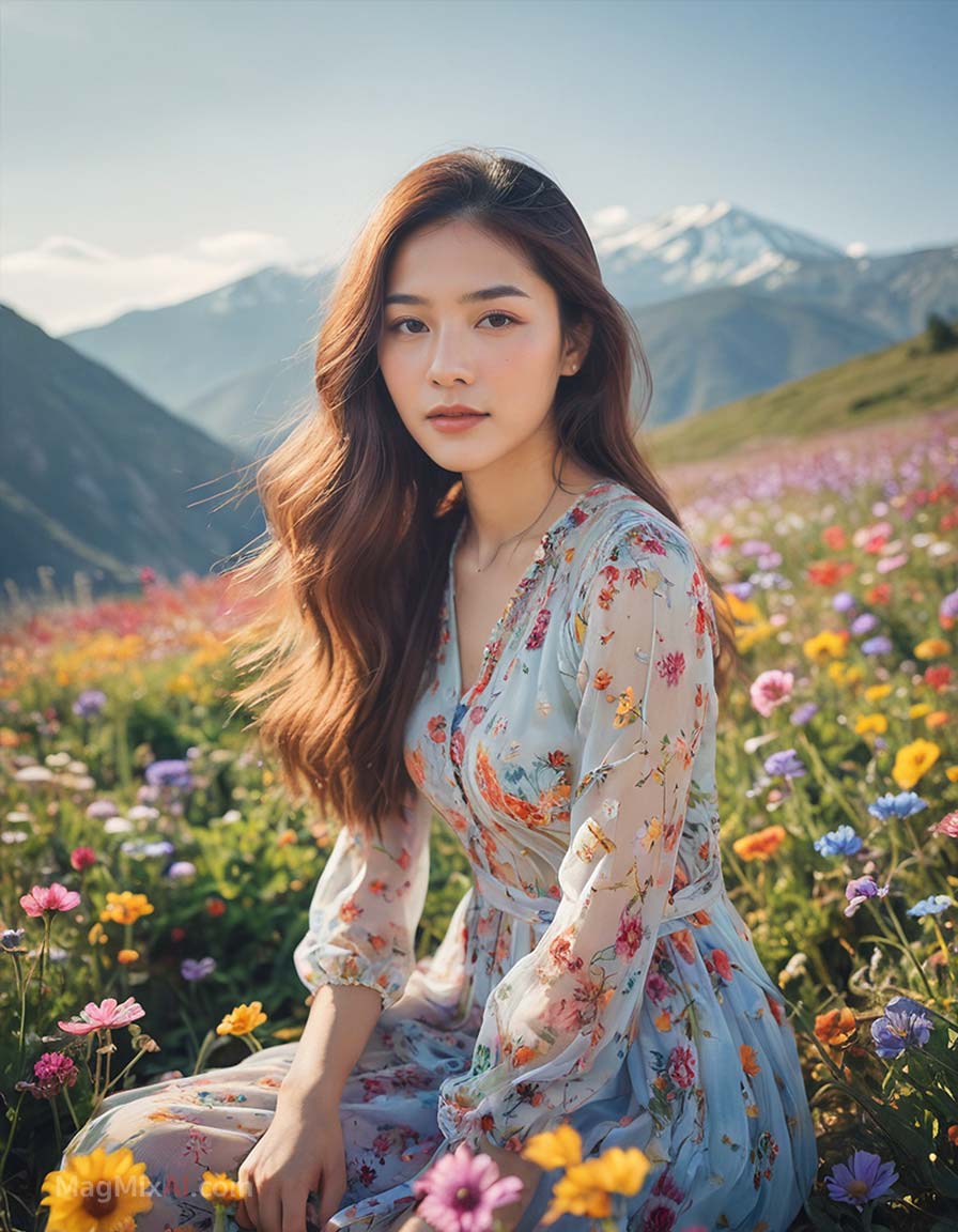 Field of colorful flowers