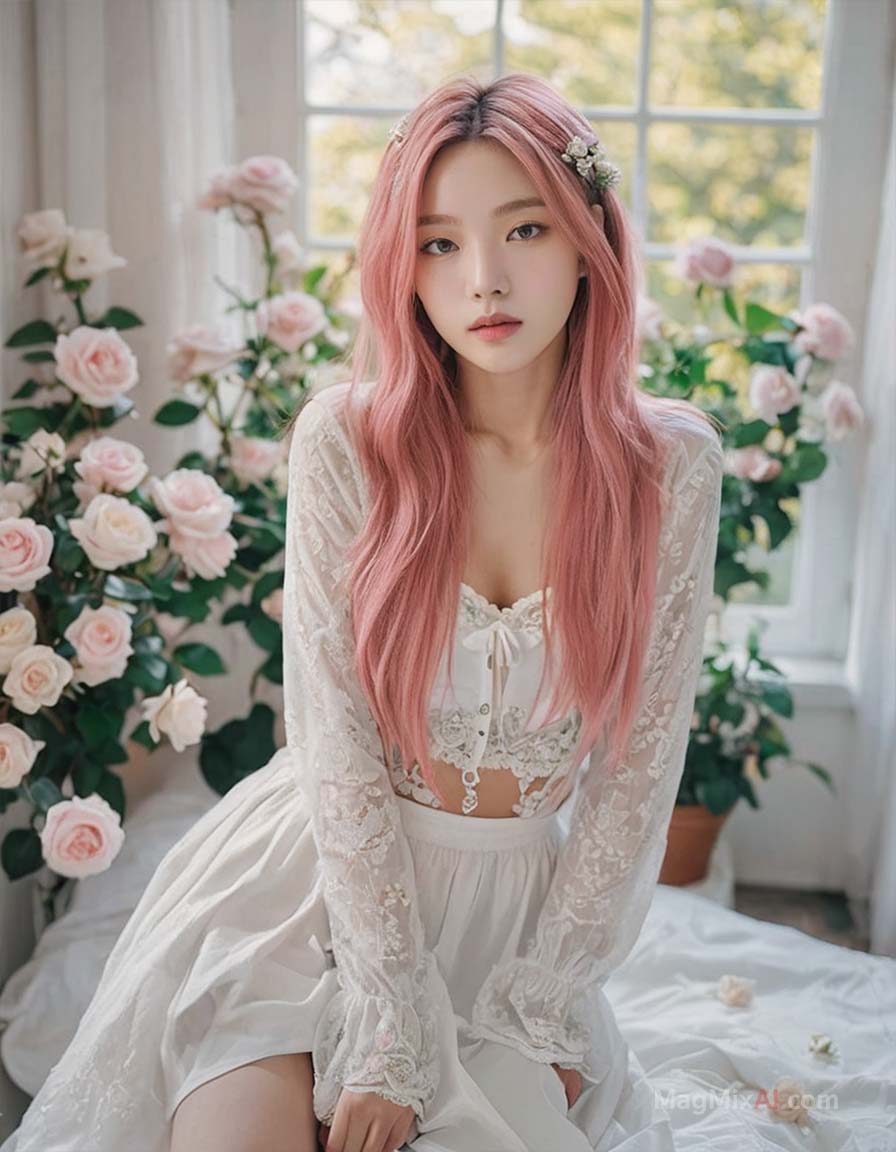 Bedroom decorated roses
