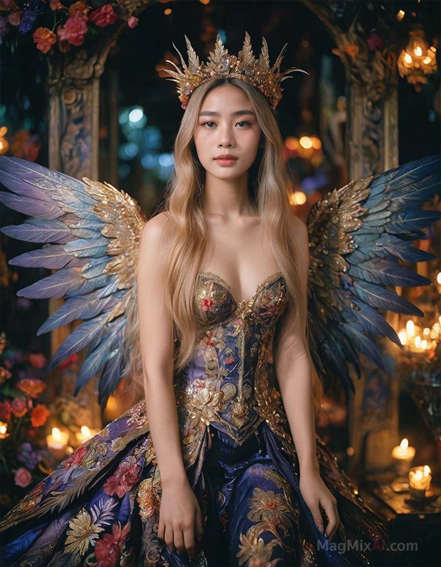 Elaborate fantasy gown