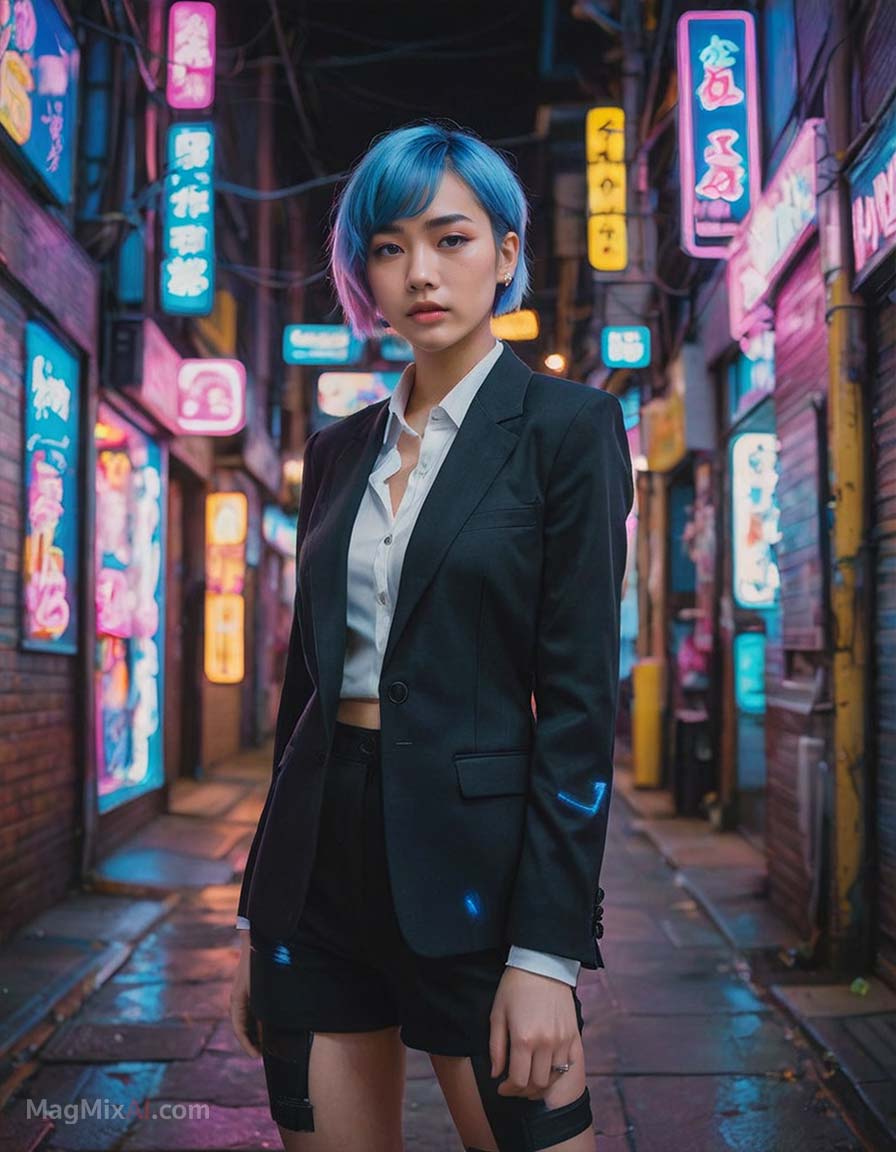 Neon futuristic city