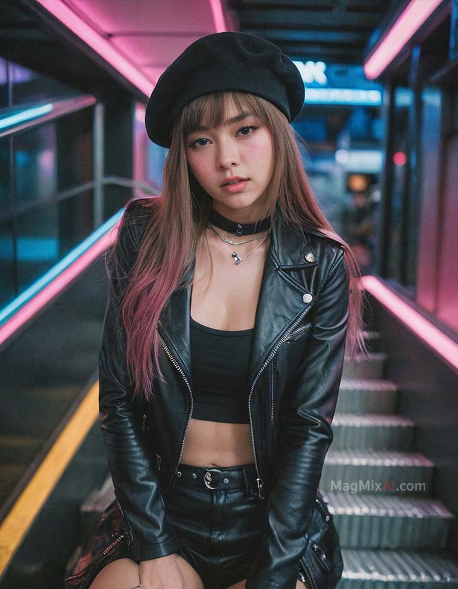 Neon escalator