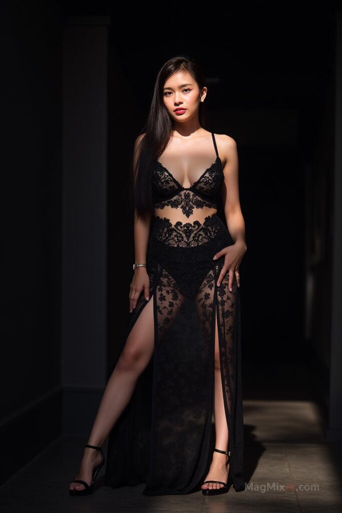 Embellished Mesh Gown lingerie