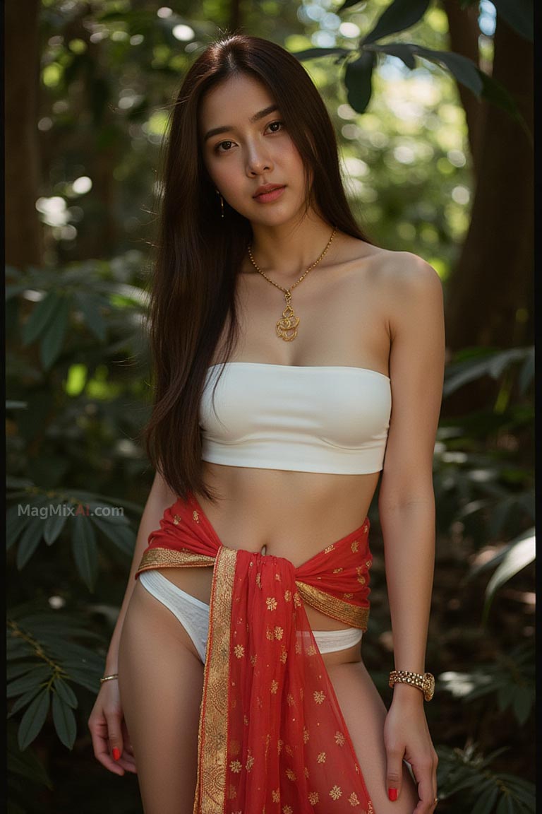 Thai dress in dark jungle