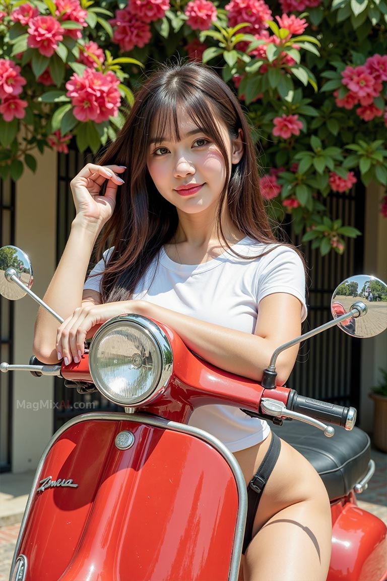 Red Vespa scooter